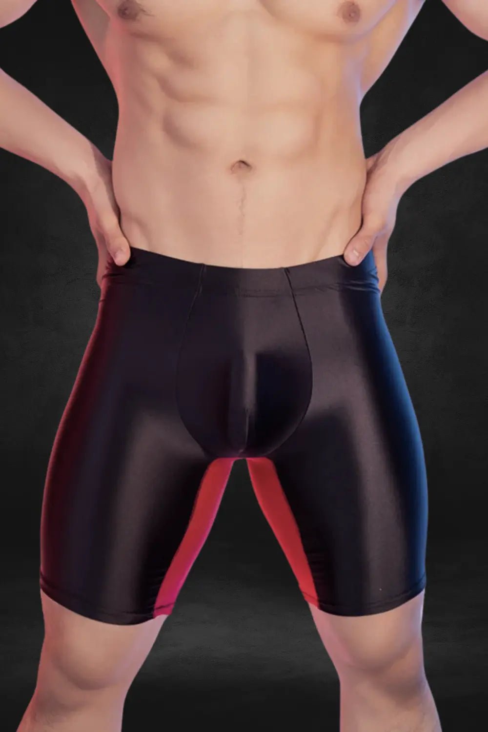 Magnus Ironsilk Knee - level Shorts. Black + Red - MSH278 - Y1 - www.maskulo.berlin - Local store