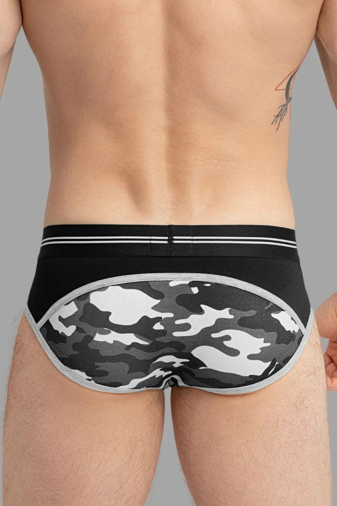 Military Briefs with Lifter. Black and Grey - MBR128 - Y3 - www.maskulo.berlin - Local store