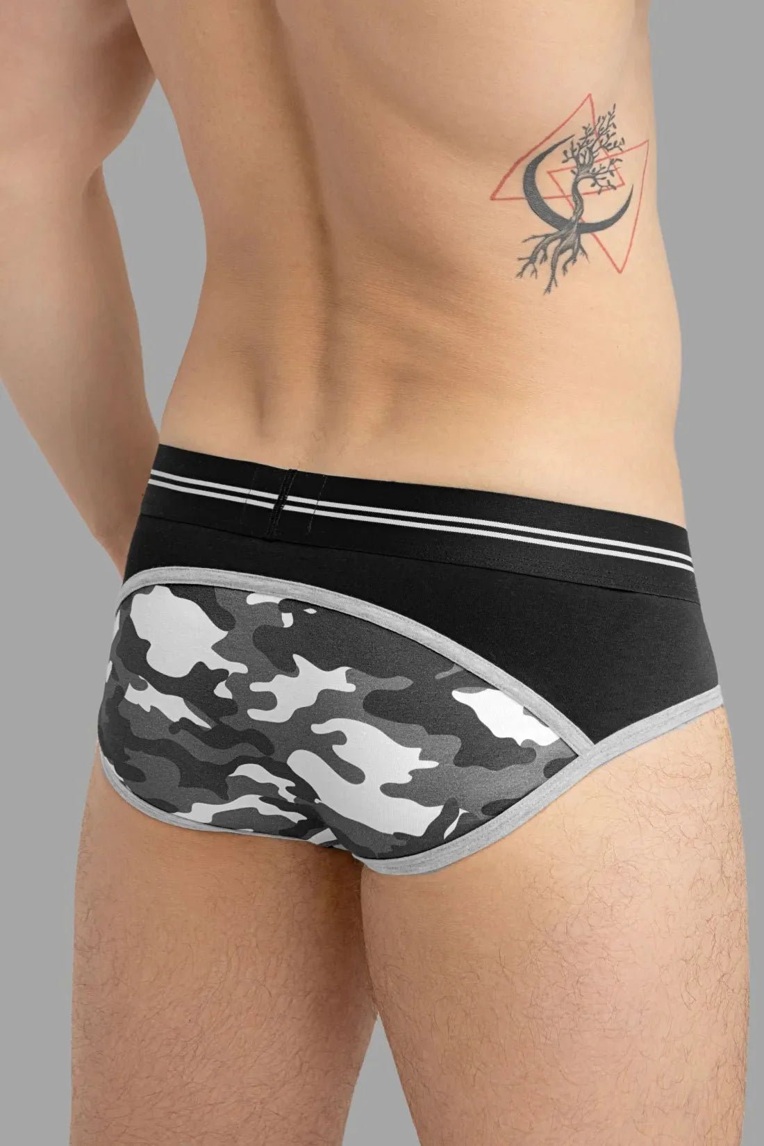 Military Briefs with Lifter. Black and Grey - MBR128 - Y3 - www.maskulo.berlin - Local store