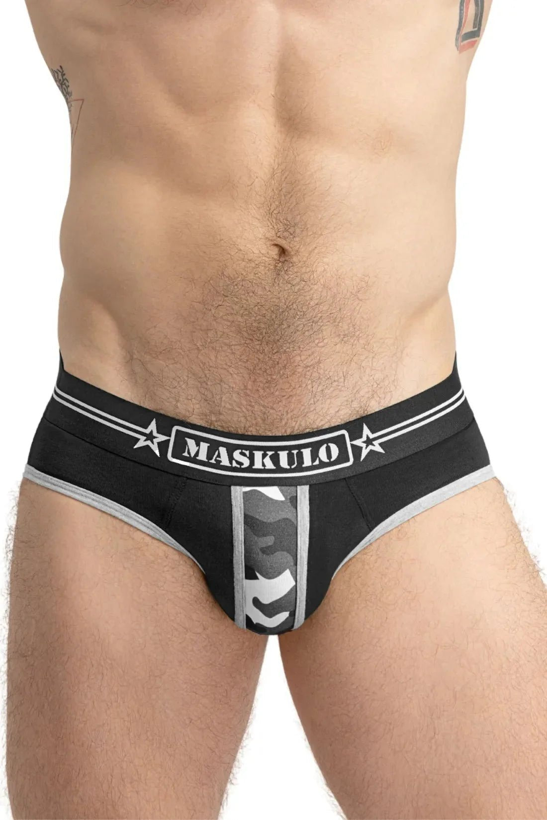Military Briefs with Lifter. Black and Grey - MBR128 - Y3 - www.maskulo.berlin - Local store