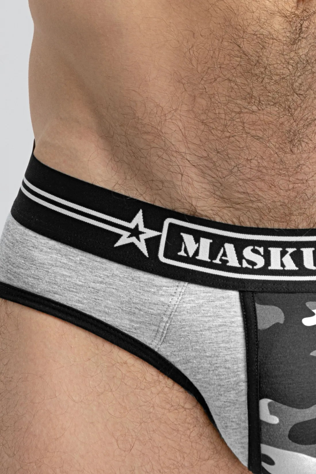 Military Briefs with Lifter. Grey and Black - MBR129 - Y3 - www.maskulo.berlin - Local store