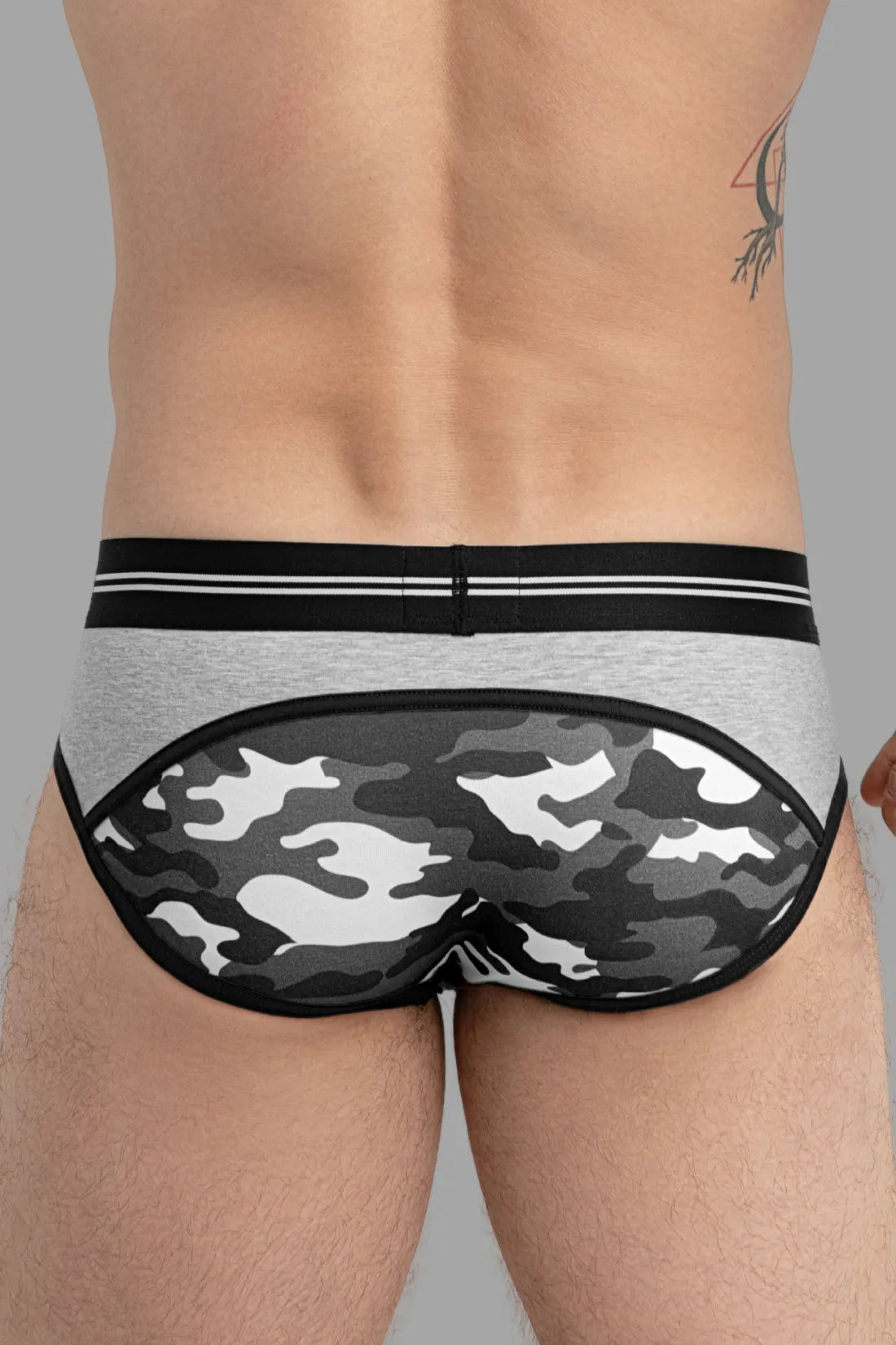 Military Briefs with Lifter. Grey and Black - MBR129 - Y3 - www.maskulo.berlin - Local store