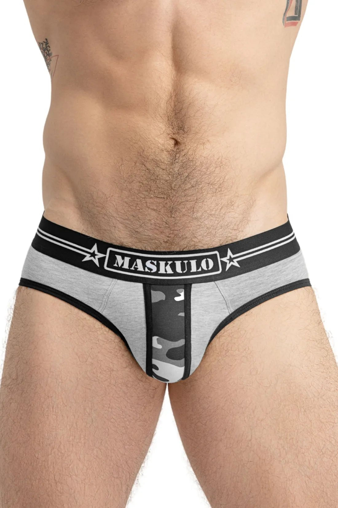 Military Briefs with Lifter. Grey and Black - MBR129 - Y3 - www.maskulo.berlin - Local store