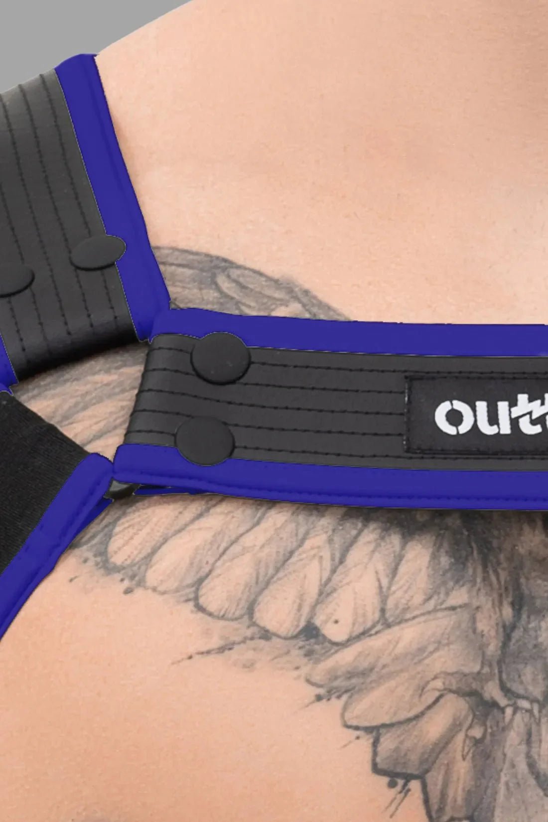 Outtox. Body Harness with Snaps. Black and Blue - XHR116 - Y2 - www.maskulo.berlin - Local store