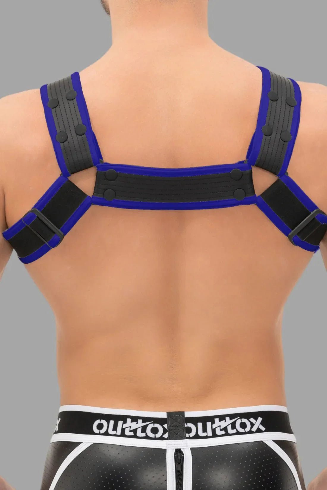 Outtox. Body Harness with Snaps. Black and Blue - XHR116 - Y2 - www.maskulo.berlin - Local store