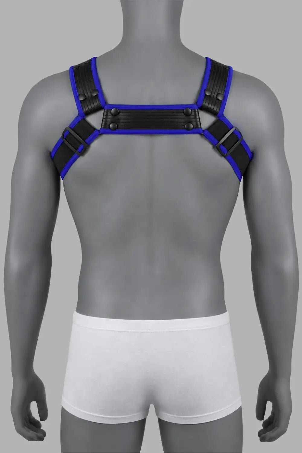 Outtox by Maskulo. Body Harness with Snaps. Black and Blue - XHR123-Y1 6 - www.maskulo.berlin Local City Store