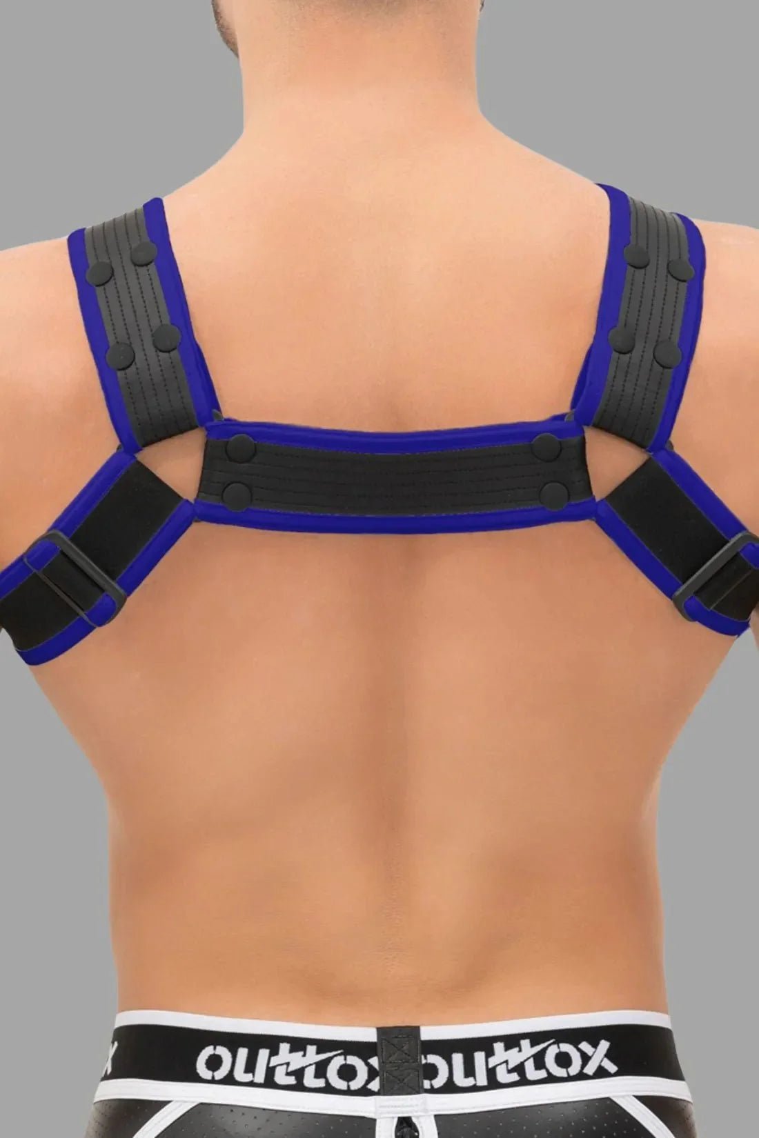 Outtox by Maskulo. Bulldog Harness with Snaps. Black and Blue - XHR122 - Y1 - www.maskulo.berlin - Local store