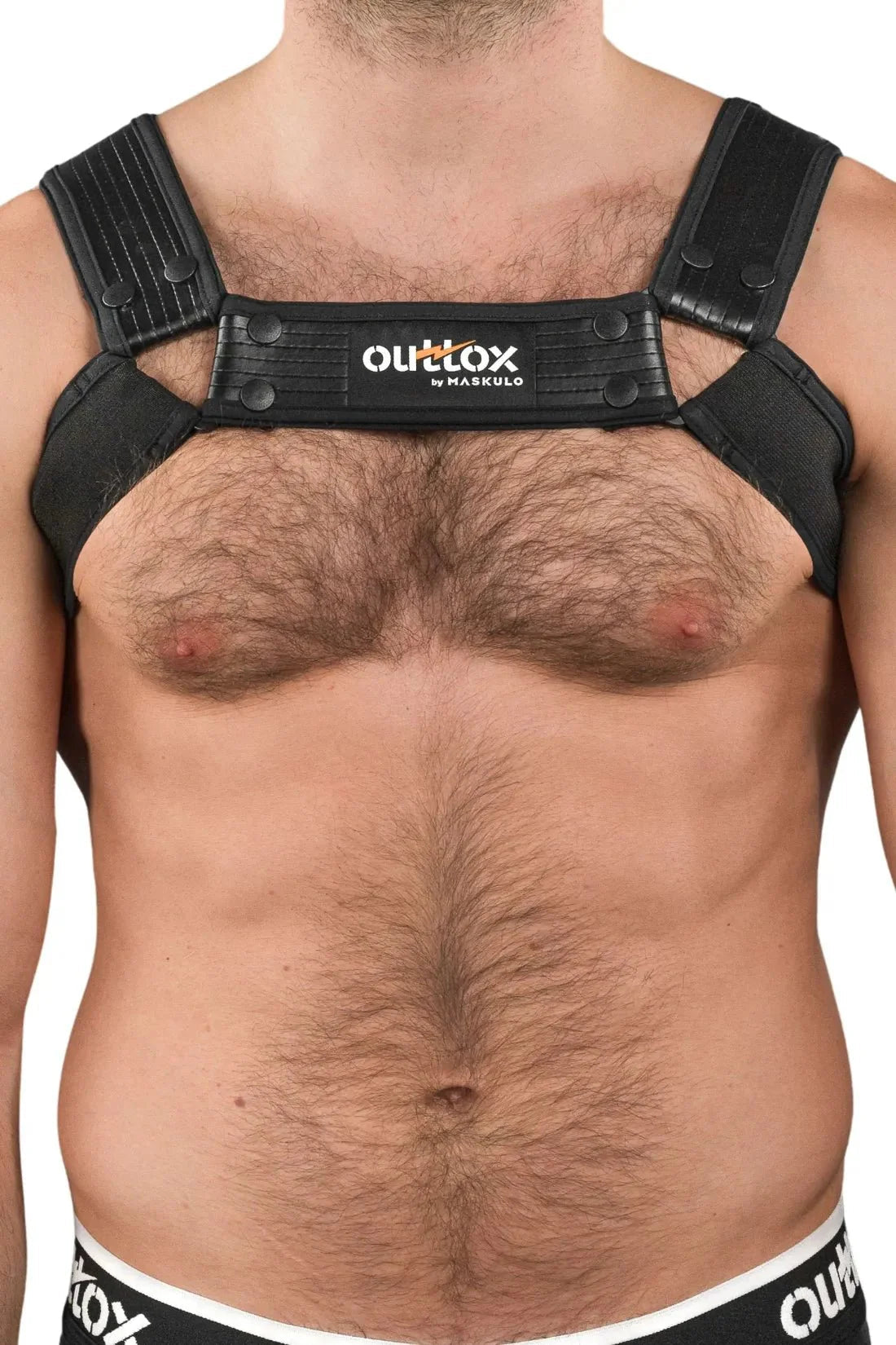 Outtox by Maskulo. Bulldog Harness with Snaps. Black - XHR119 - Y1 - www.maskulo.berlin - Local store