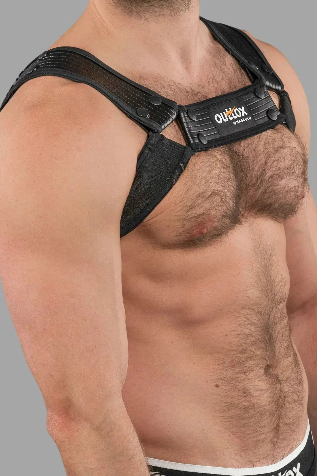 Outtox by Maskulo. Bulldog Harness with Snaps. Black - XHR119 - Y1 - www.maskulo.berlin - Local store