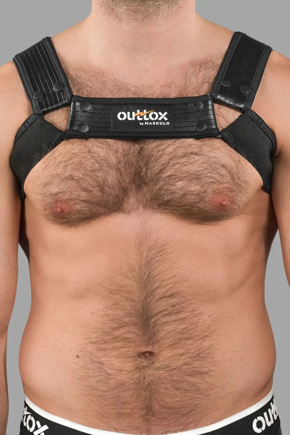 Outtox by Maskulo. Bulldog Harness with Snaps. Black - XHR119 - Y1 - www.maskulo.berlin - Local store