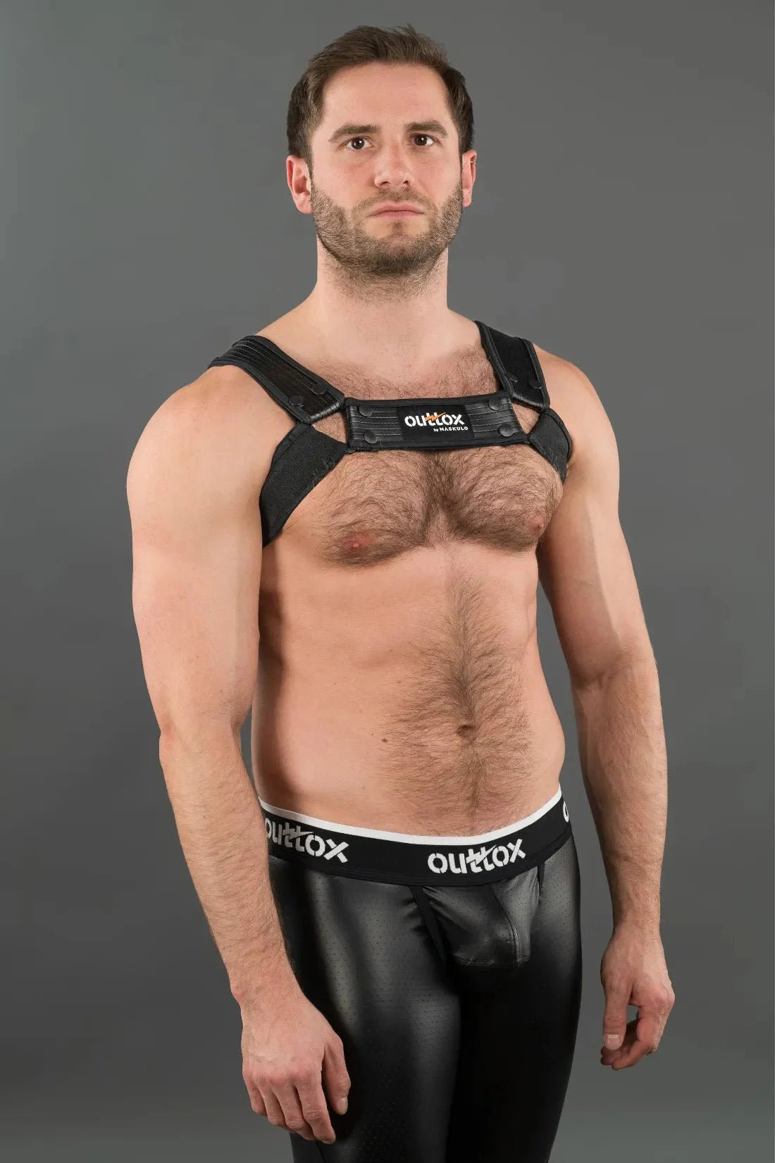 Outtox by Maskulo. Bulldog Harness with Snaps. Black - XHR119 - Y1 - www.maskulo.berlin - Local store