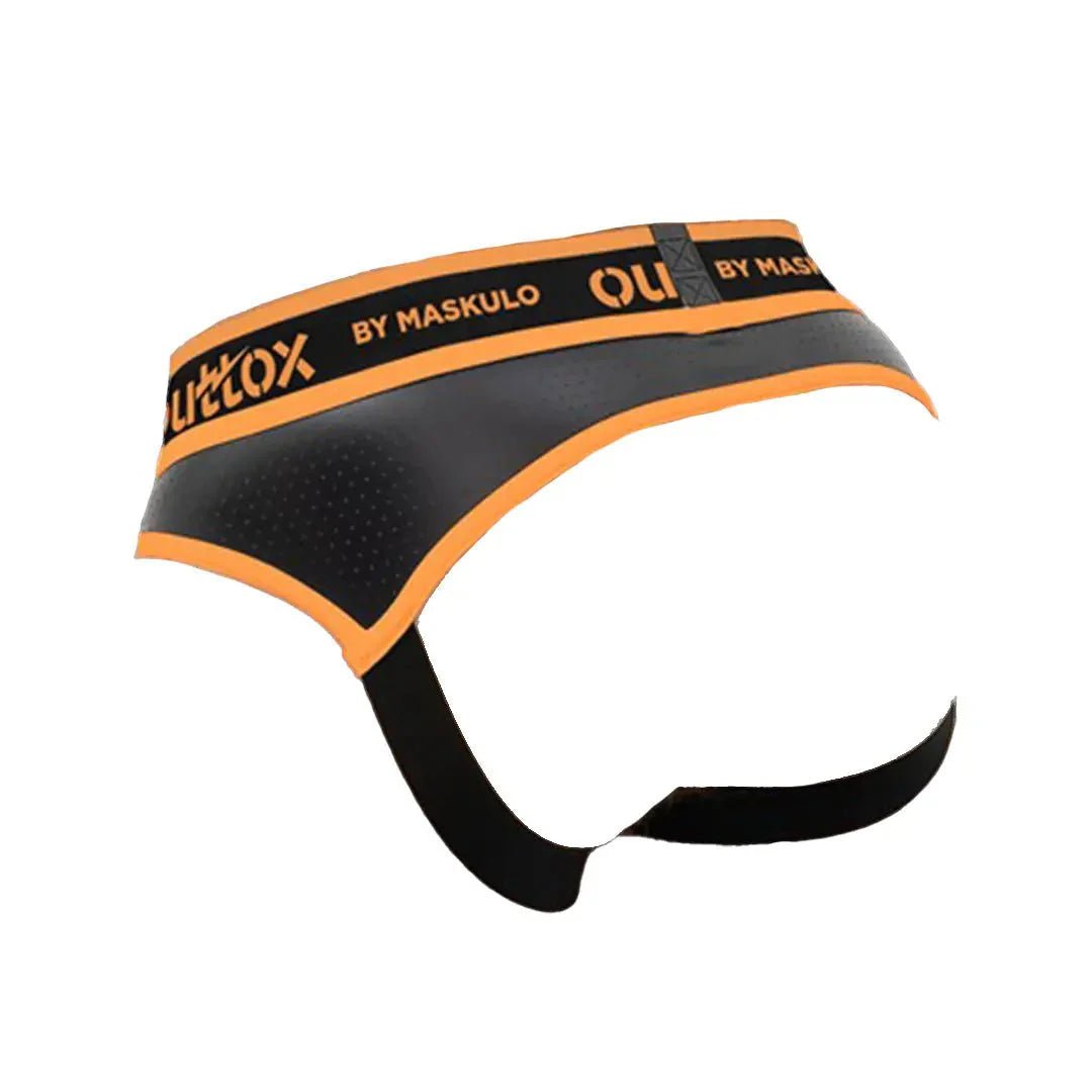 Outtox by Maskulo. Open Rear Briefs with Snap Codpiece. Orange - XBR113 - Y1 - www.maskulo.berlin - Local store