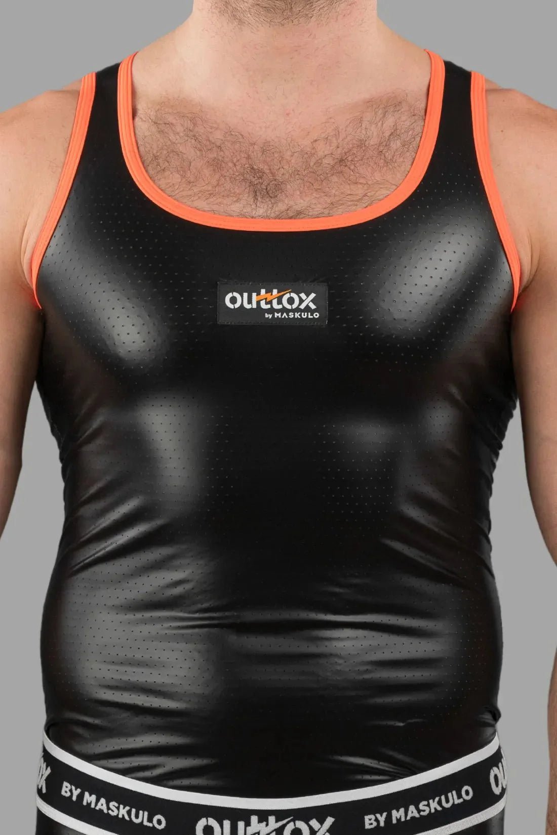 Outtox by Maskulo. Tank top. Black and Orange - XTP103 - Y1 - www.maskulo.berlin - Local store
