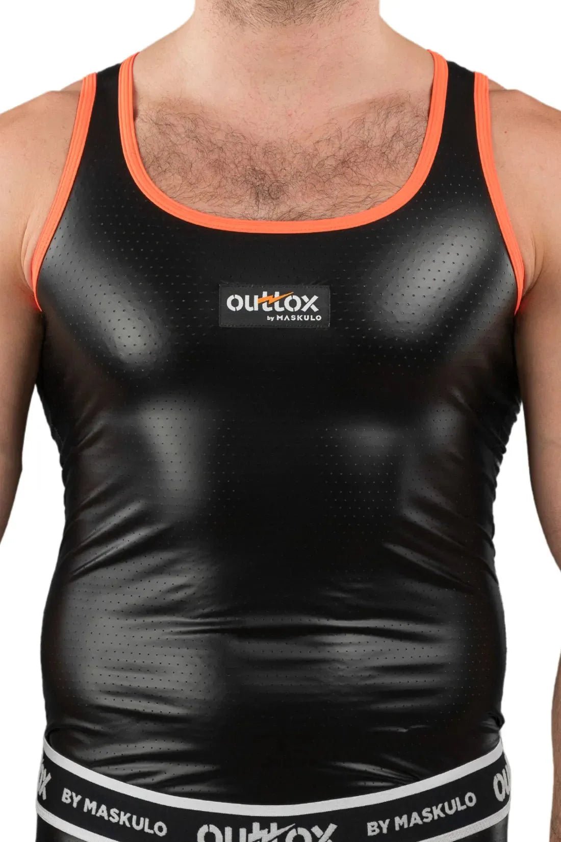 Outtox by Maskulo. Tank top. Black and Orange - XTP103 - Y1 - www.maskulo.berlin - Local store
