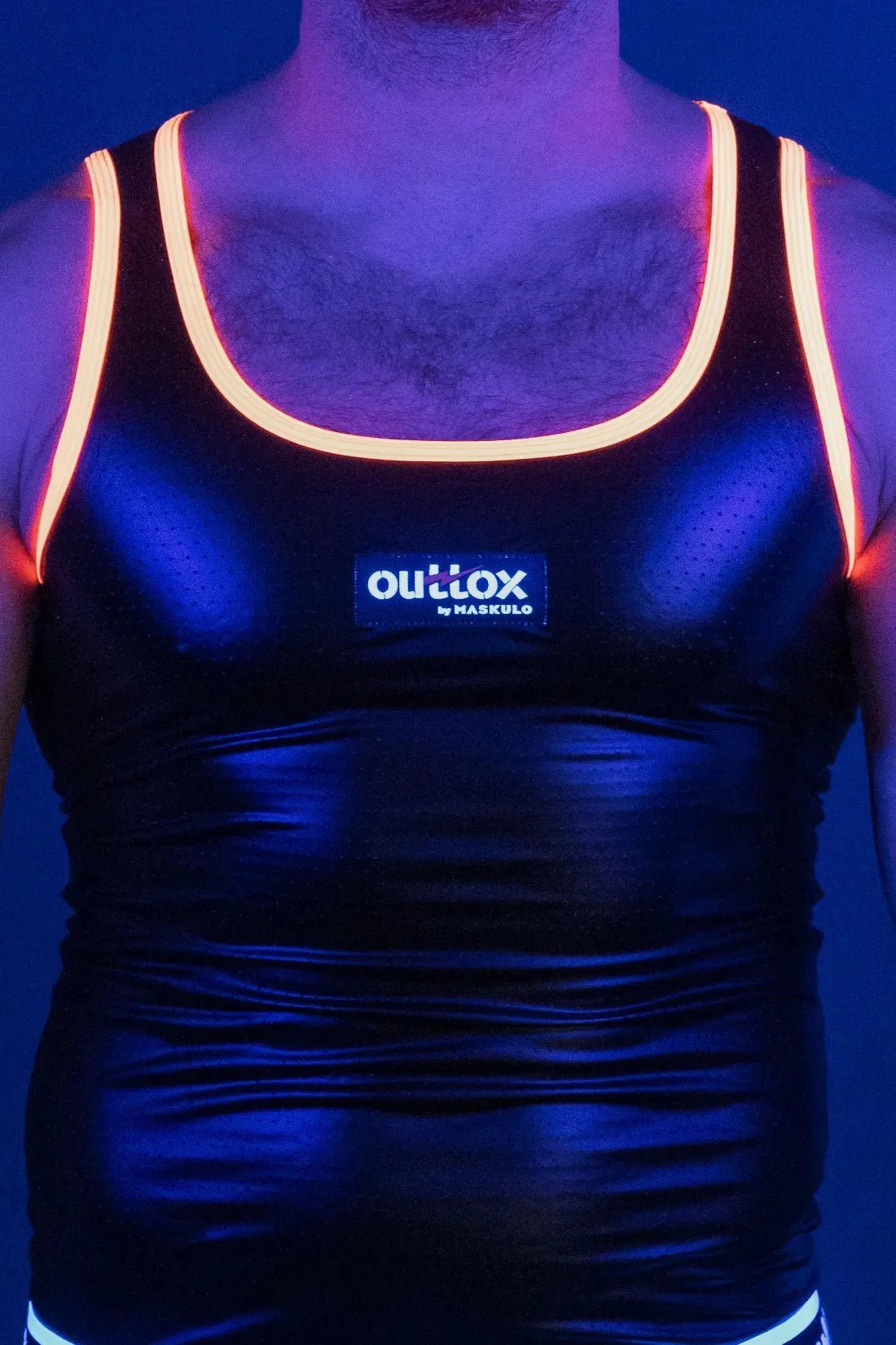 Outtox by Maskulo. Tank top. Black and Orange - XTP103 - Y1 - www.maskulo.berlin - Local store