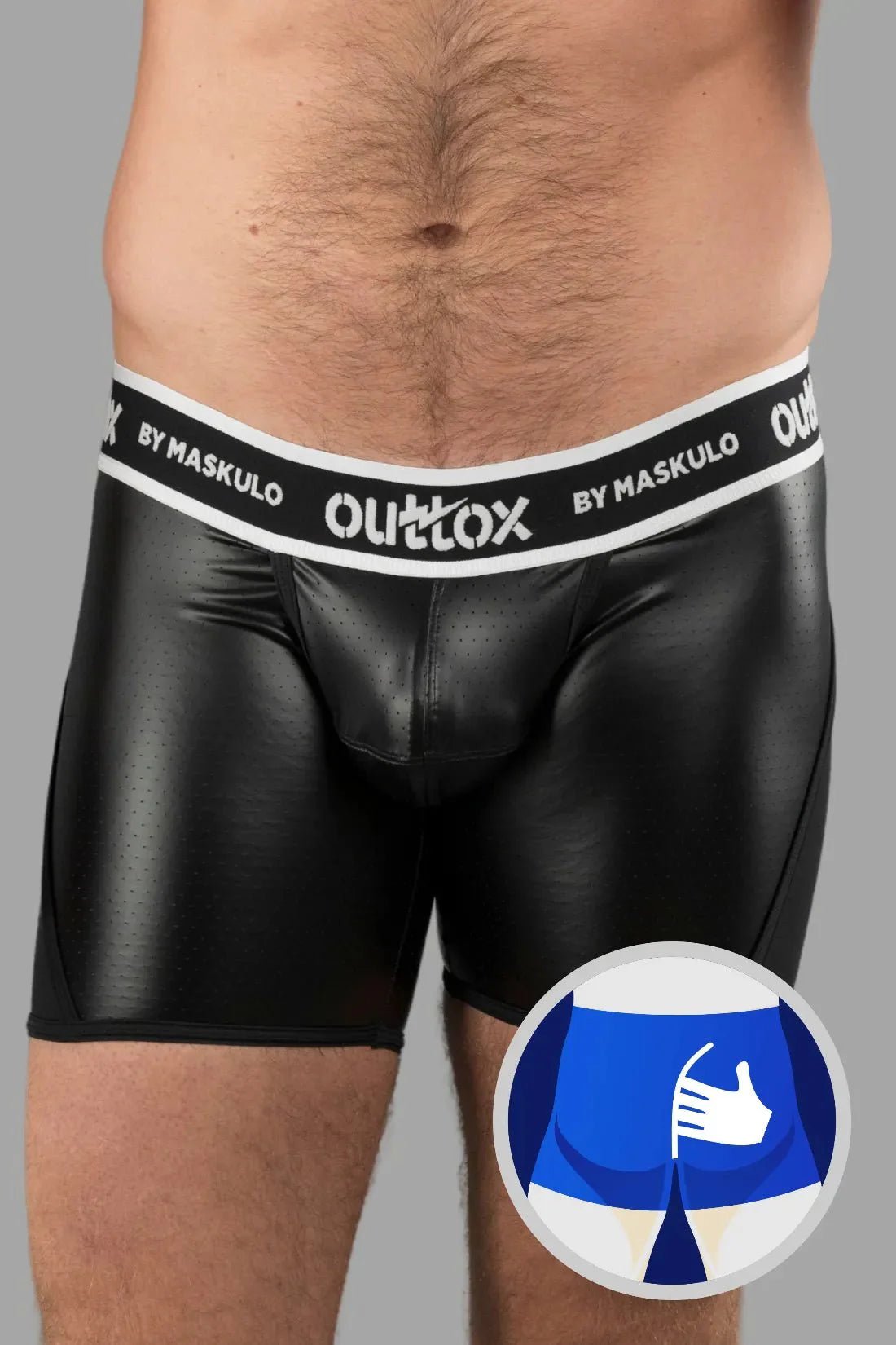 Outtox by Maskulo. Wrapped Rear Shorts with Snap Codpiece. Black - XSH117 - Y1 - www.maskulo.berlin - Local store