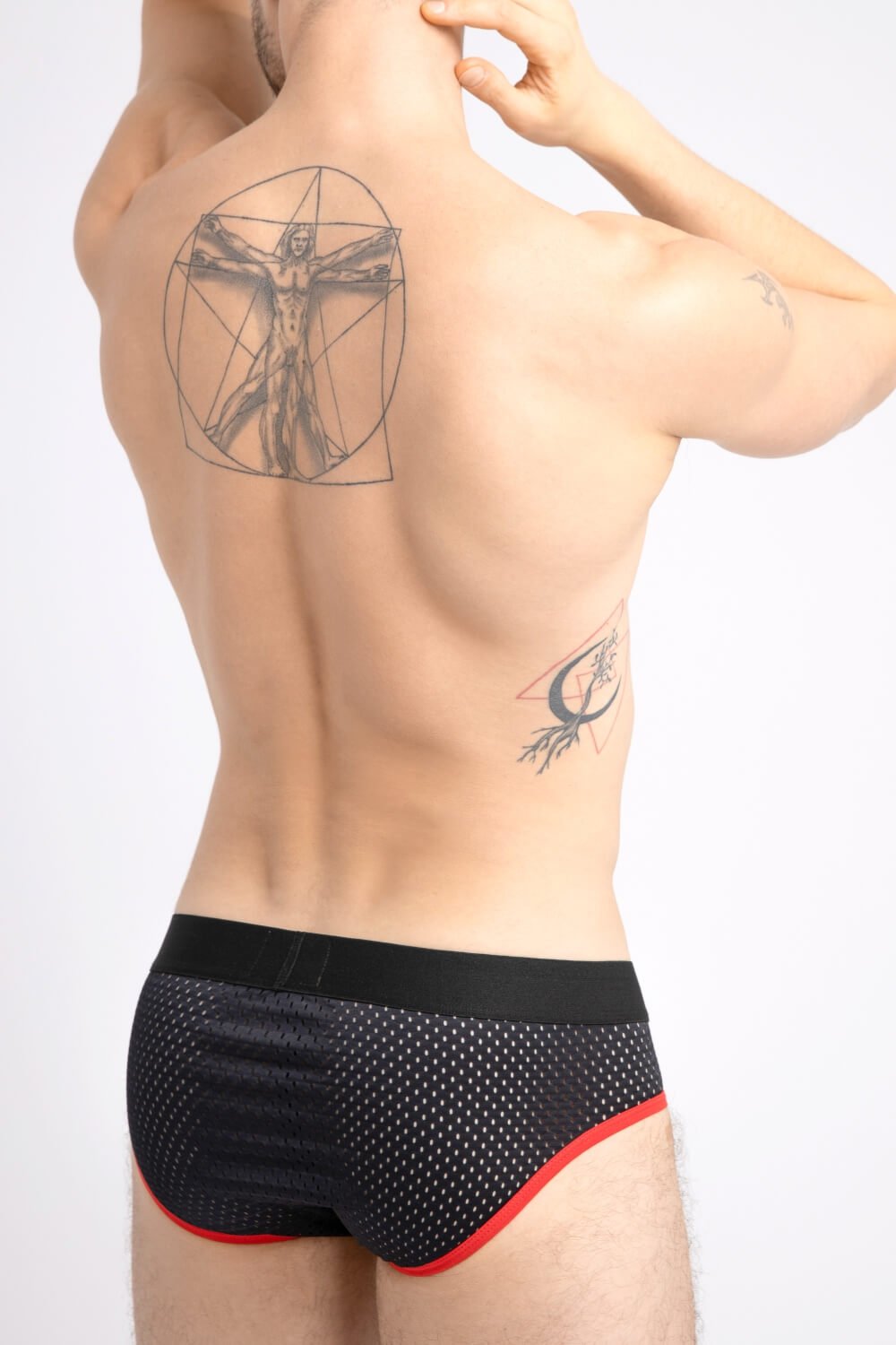Printed Mesh Briefs. Black+Red - MBR105 - Y2 - www.maskulo.berlin - Local store