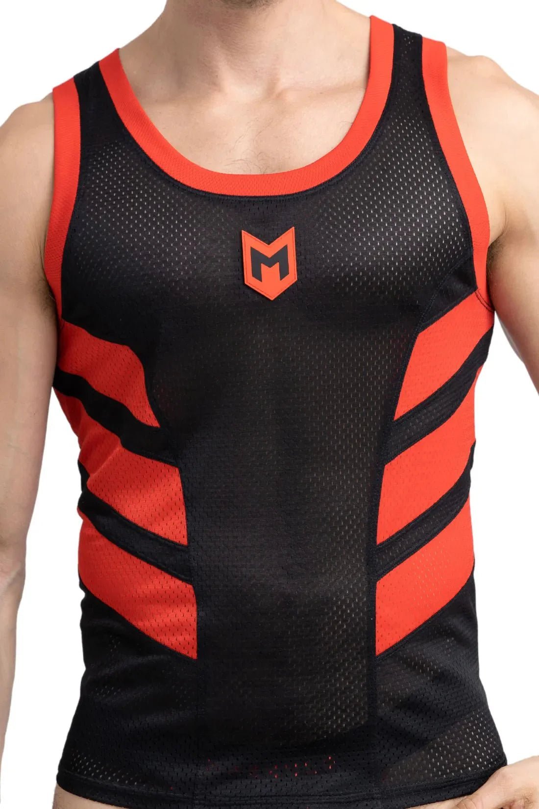 Skulla. Mesh Tank Top. Black and Red - MTP102 - Y4 - www.maskulo.berlin - Local store