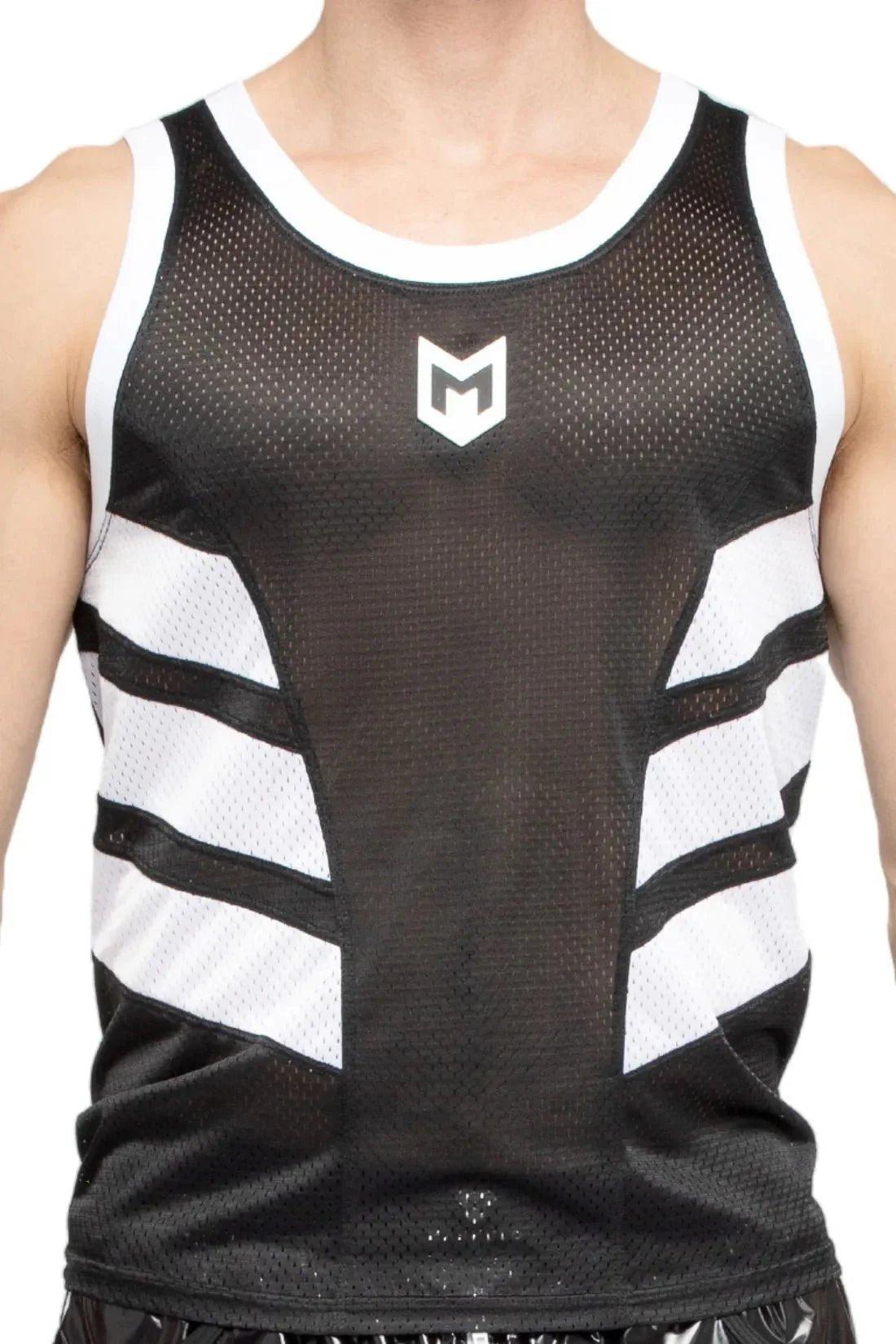 Skulla. Mesh Tank Top. Black and White - MTP103 - Y4 - www.maskulo.berlin - Local store