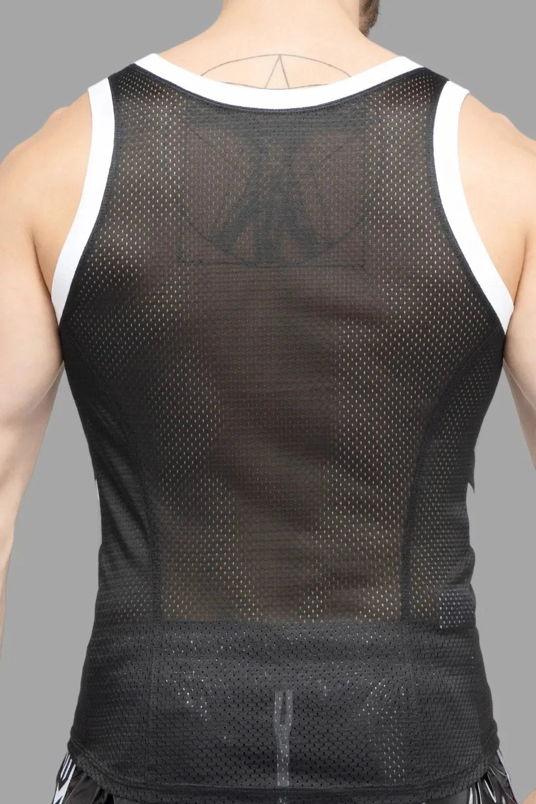 Skulla. Mesh Tank Top. Black and White - MTP103 - Y4 - www.maskulo.berlin - Local store