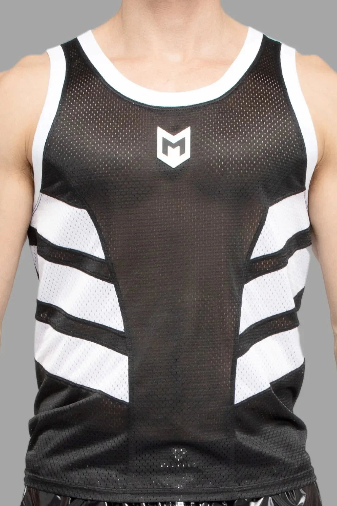 Skulla. Mesh Tank Top. Black and White - MTP103 - Y4 - www.maskulo.berlin - Local store