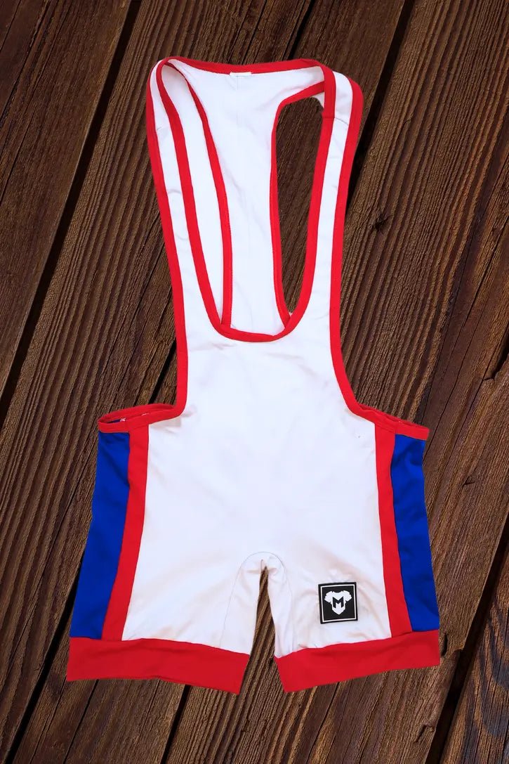 Sven Grapple Spandex Wrestling Singlet. White + Red - MWS156 - Y2 - www.maskulo.berlin - Local store