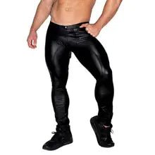 Thin PU Leather Leggings. Carpenter Syle Zippers - NLG312-Y1 1 - www.maskulo.berlin Local City Store