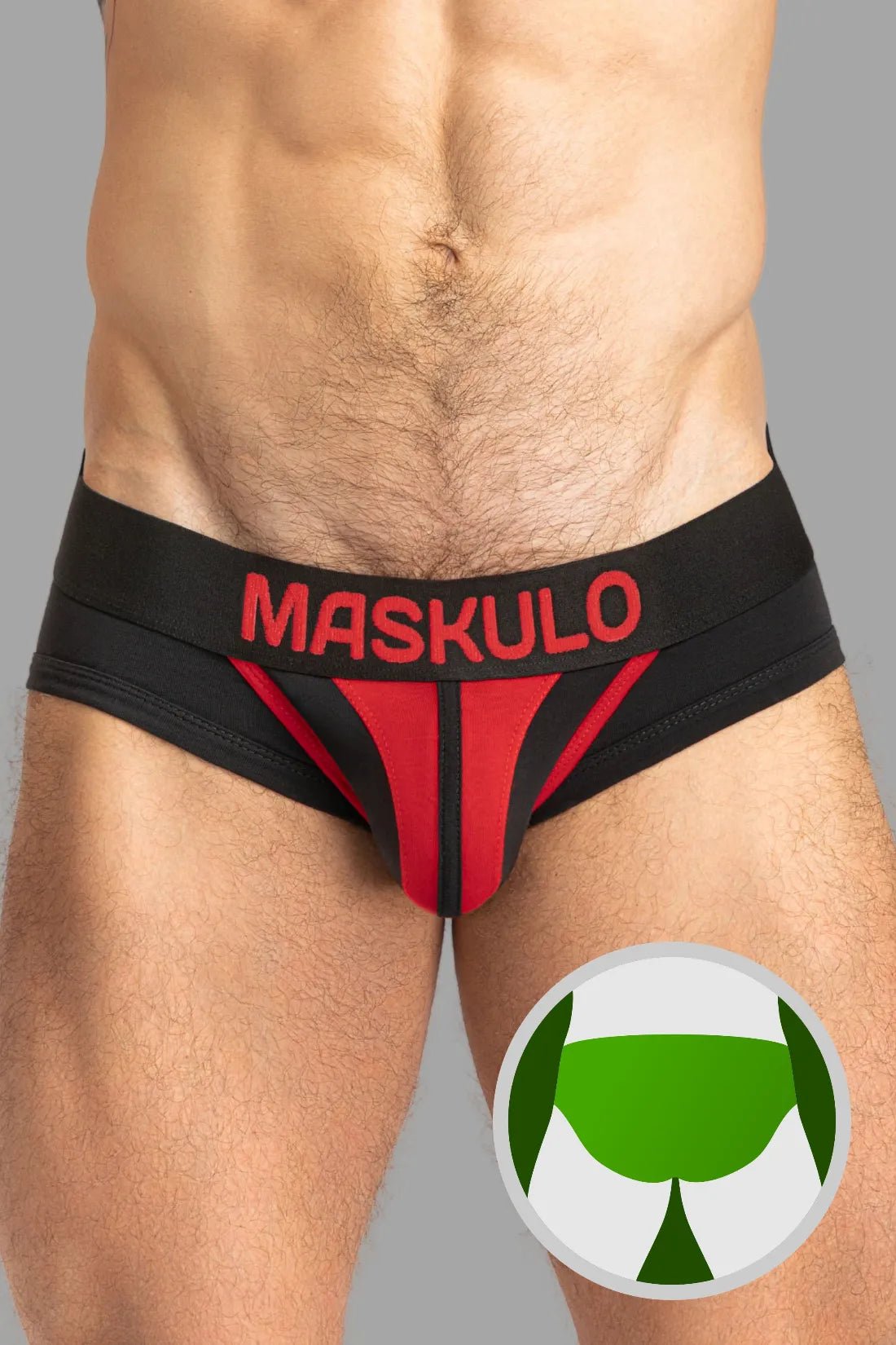 Tiger Briefs POUCH - SNAP. Black and Red - MBR136 - Y3 - www.maskulo.berlin - Local store