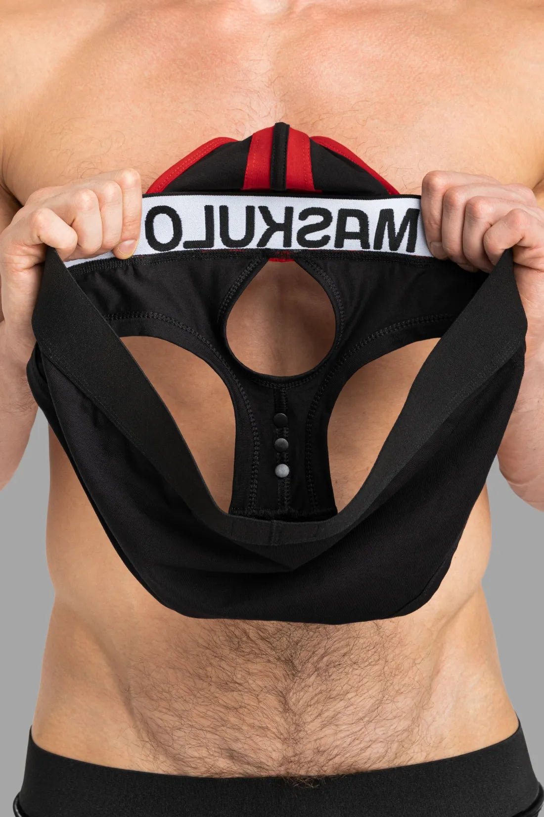 Tiger Briefs POUCH - SNAP. Black and Red - MBR136 - Y3 - www.maskulo.berlin - Local store