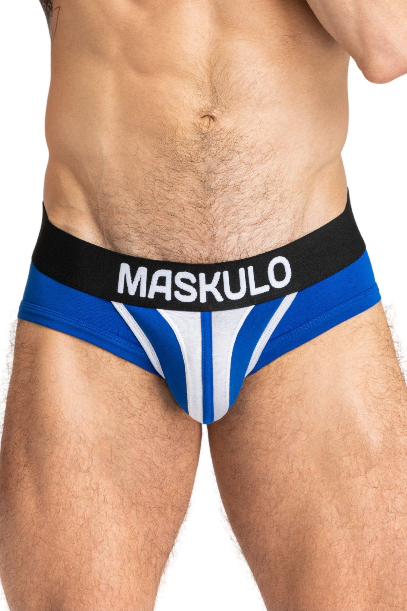 Tiger Briefs POUCH - SNAP. Blue+White - MBR137 - Y2 - www.maskulo.berlin - Local store