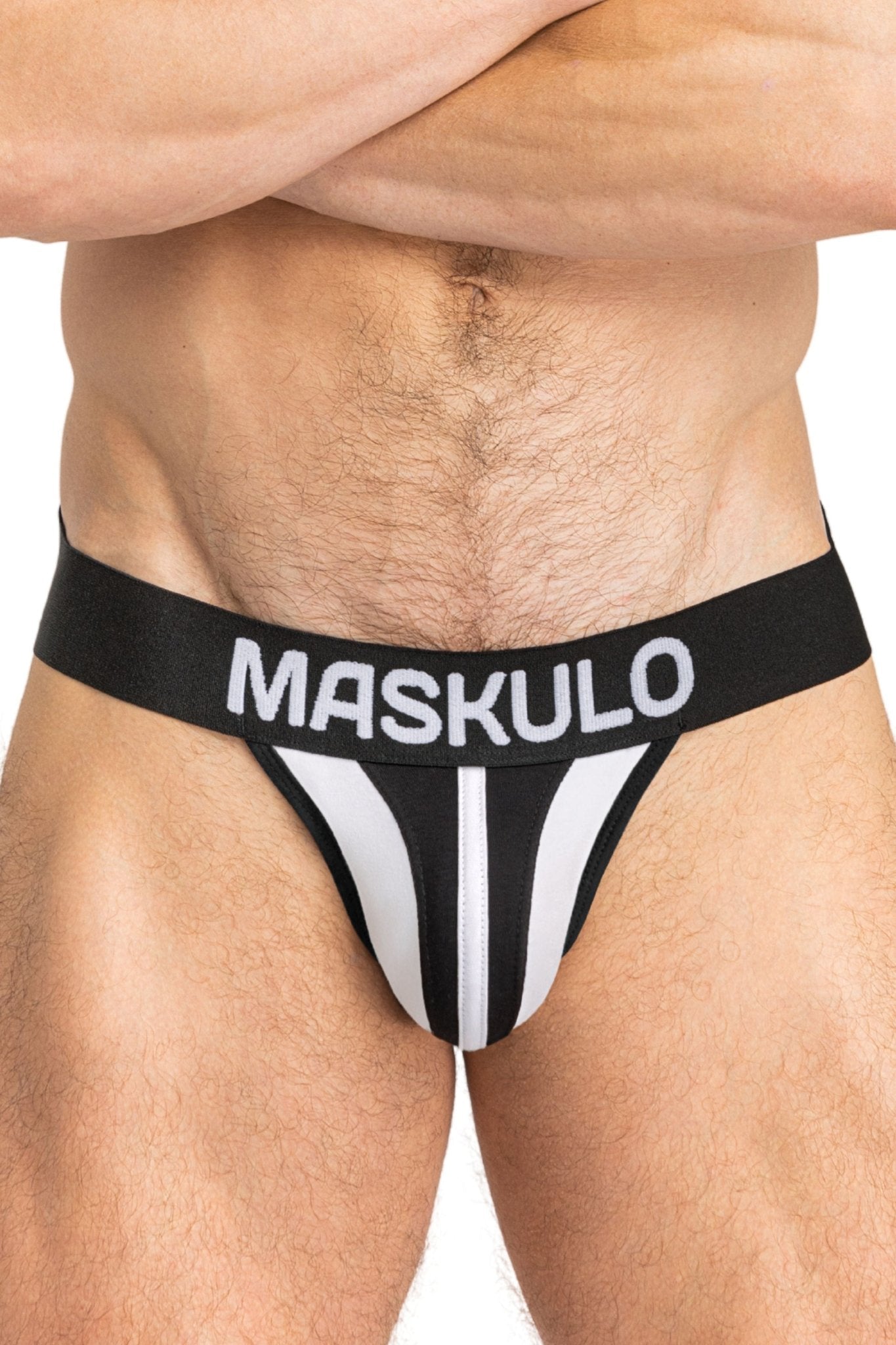 Tiger Jock With Pouch-Snap. White And Black - MJS150-Y1 5 - www.maskulo.berlin Local City Store