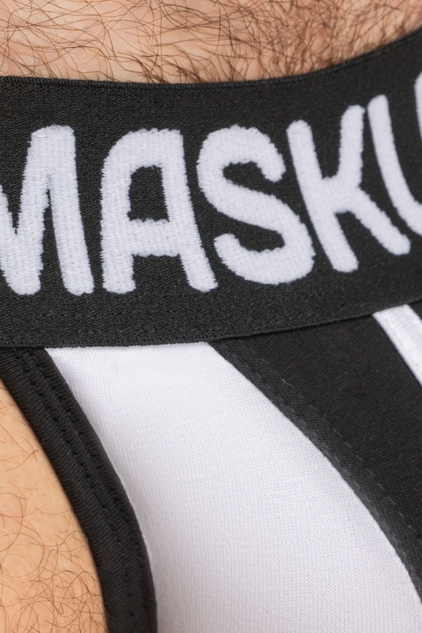 TIGER Jock with POUCH - SNAP. White and Black - MJS150 - Y2 - www.maskulo.berlin - Local store