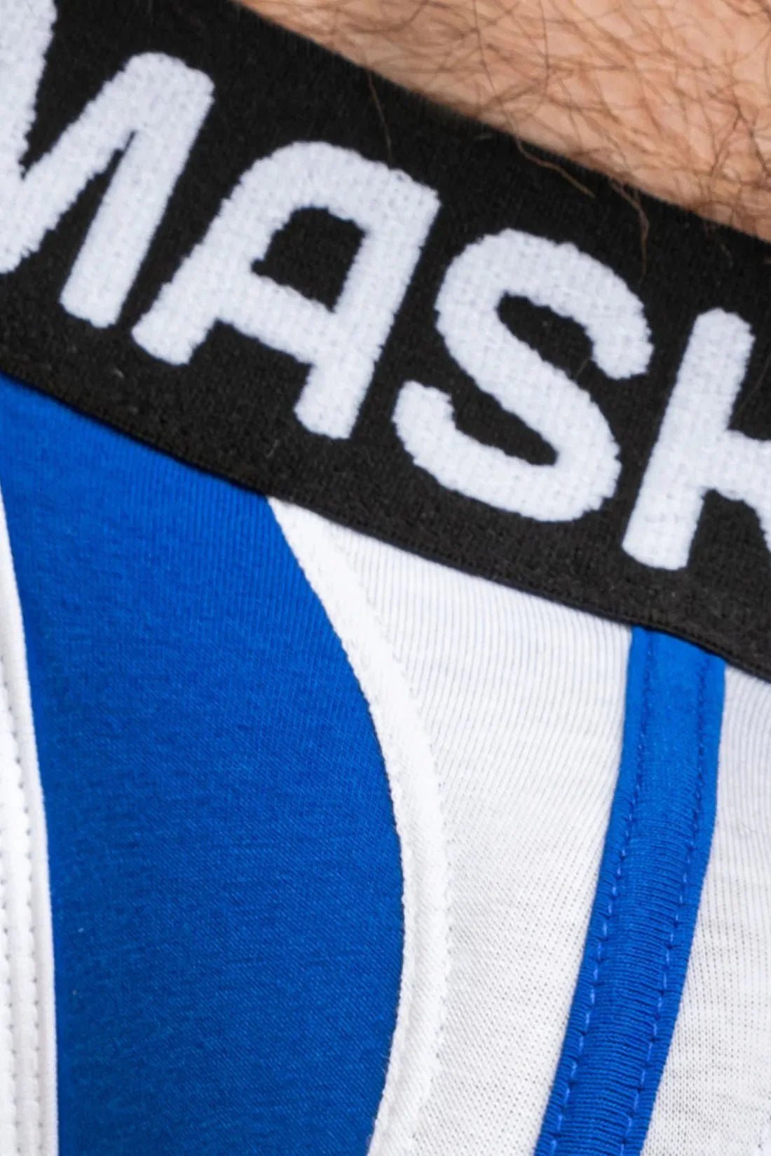 TIGER Jock with POUCH - SNAP. White and Blue - MJS149 - Y2 - www.maskulo.berlin - Local store