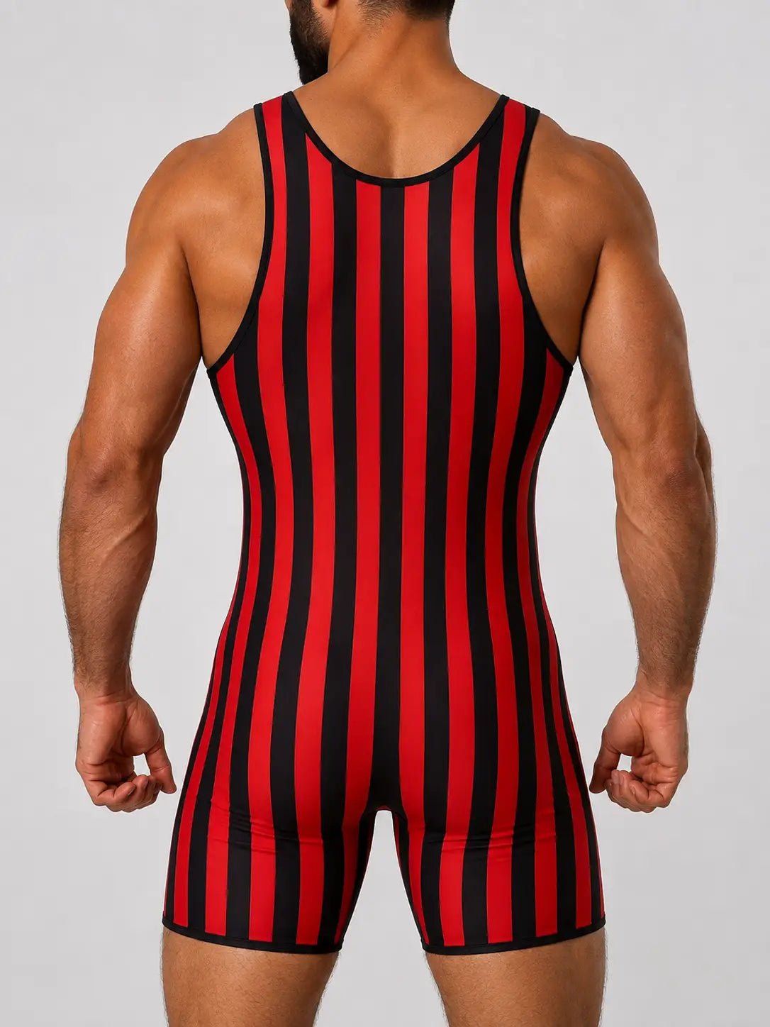 Vertical Stripes Singlet. Red + Black - NSG332-Y1 2 - www.maskulo.berlin Local City Store