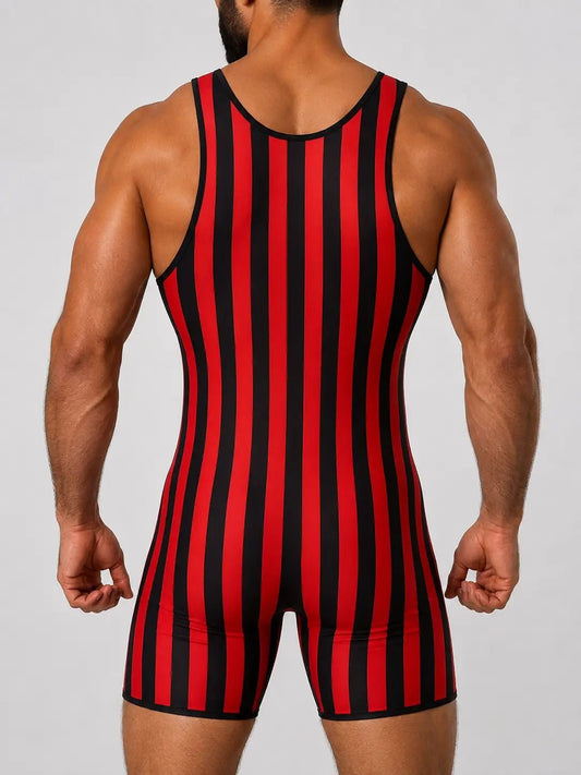 Vertical Stripes Singlet. Red + Black - NSG332-Y1 2 - www.maskulo.berlin Local City Store