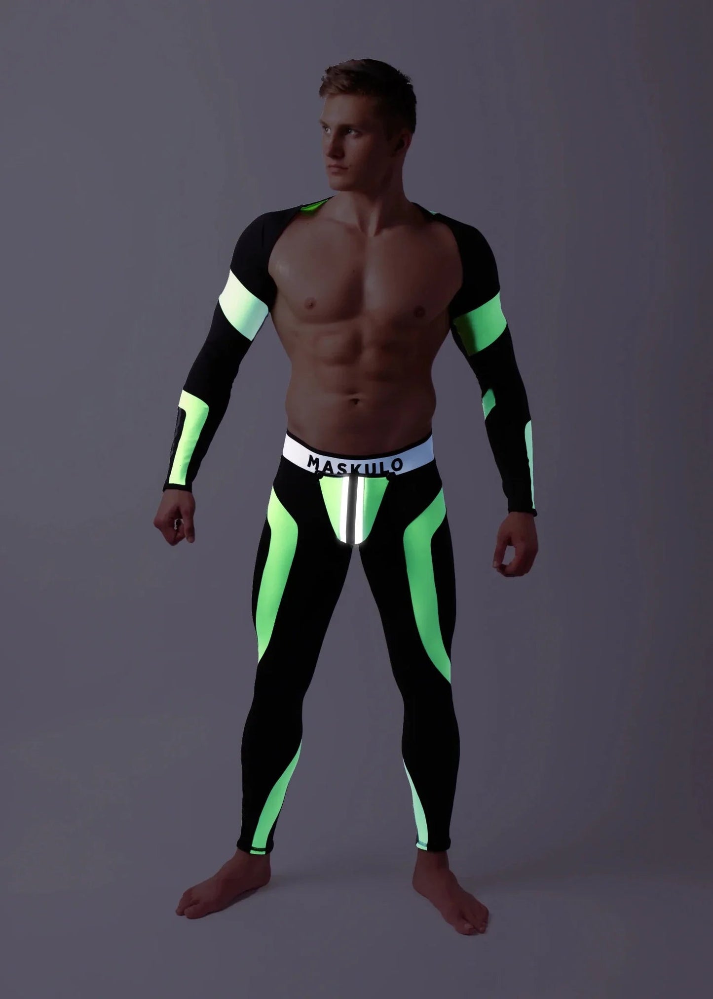 Youngero Classic. Crop Top. Long Sleeves. Green Neon - MTP157-Y1 6 - www.maskulo.berlin Local City Store