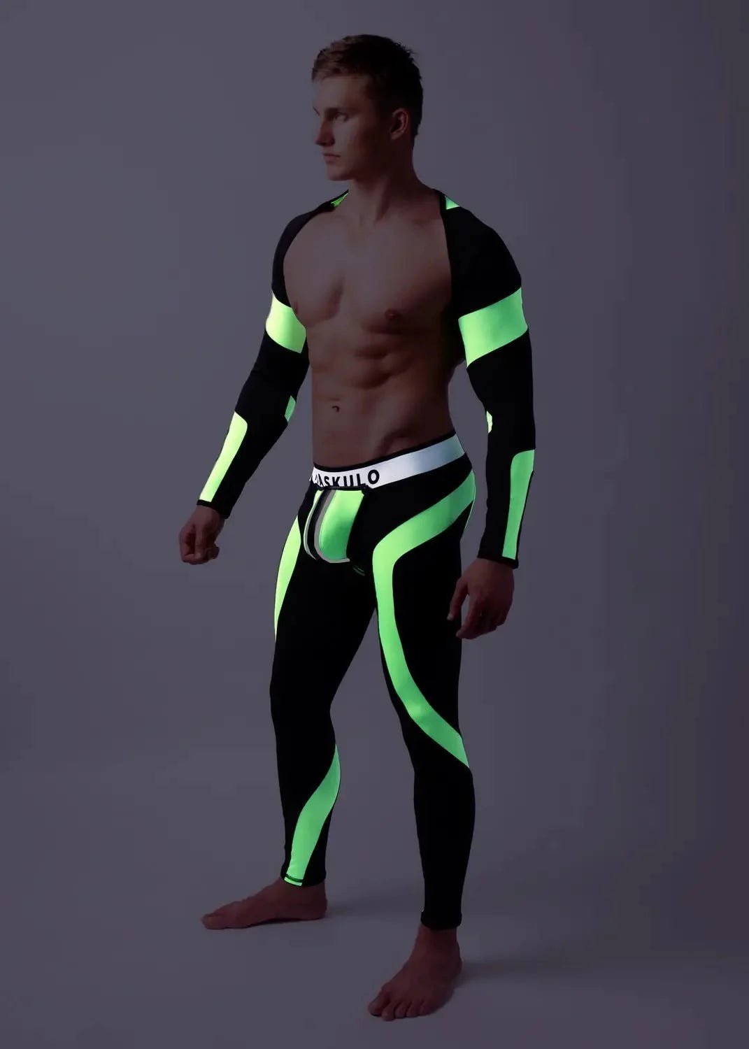 Youngero Classic. Regular Rear Leggings. Green Neon - MLG151-Y1 - www.maskulo.berlin - Local store