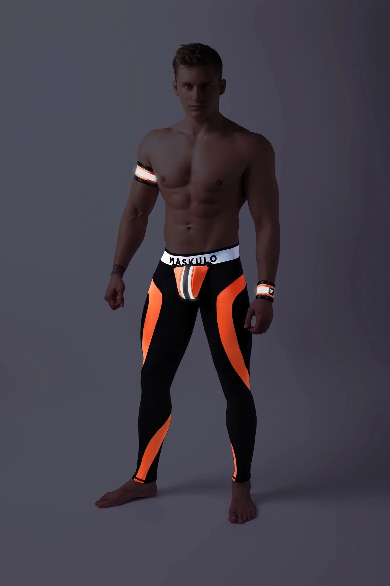 Youngero Classic. Zip-Rear Leggings. Orange Neon - MLG156-Y1 - www.maskulo.berlin - Local store