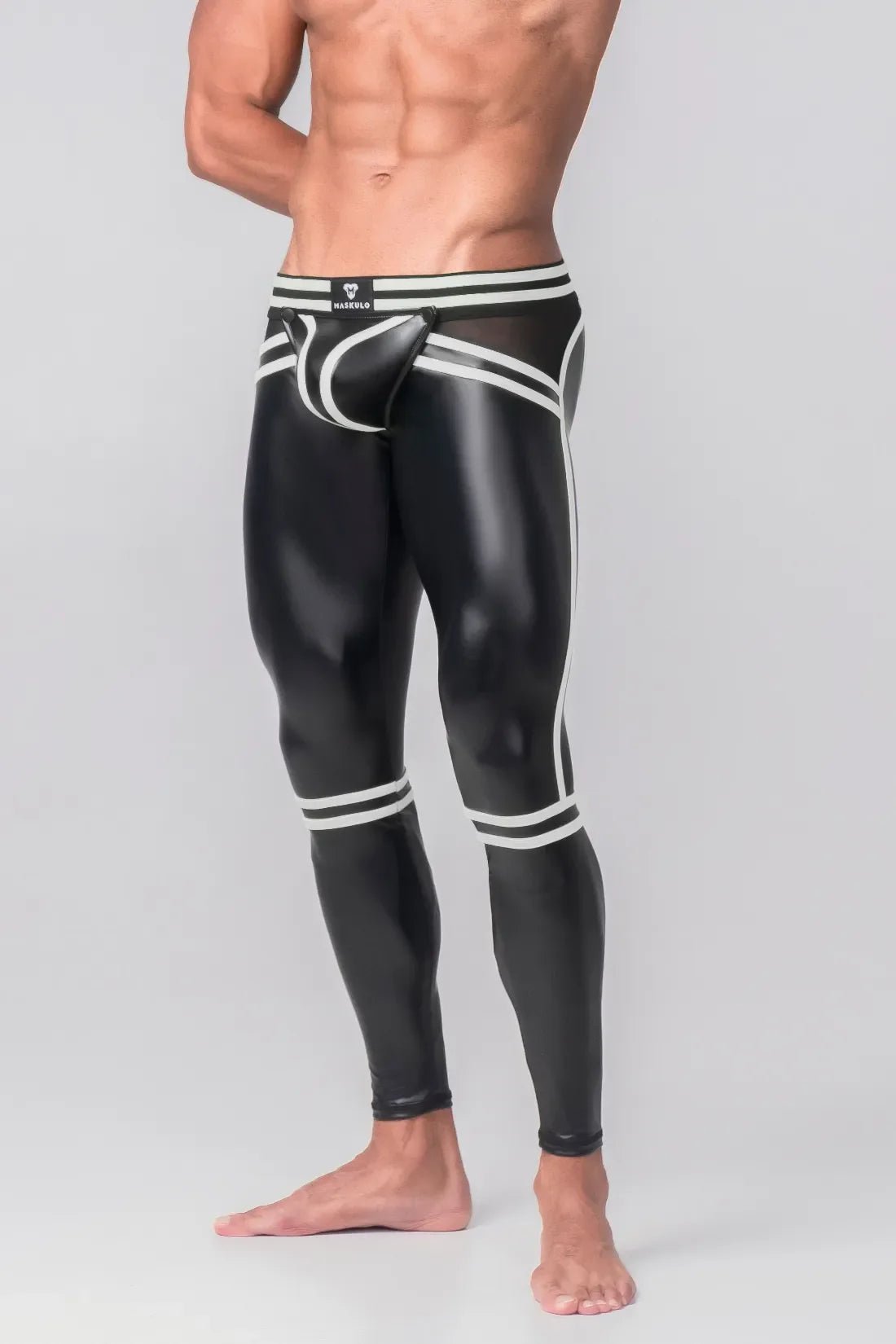Youngero Generation Y. Men's Leggings. Codpiece. Open Rear. Black+White - MLG109 - Y1 - www.maskulo.berlin - Local store