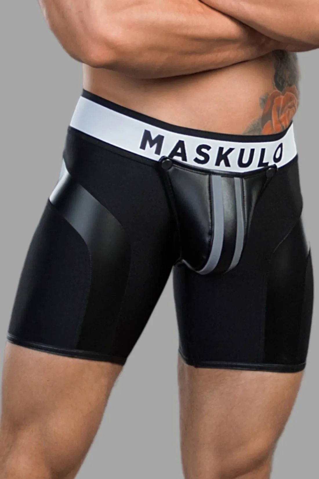 Youngero. Men's Cycling Shorts. Codpiece. Open Rear. Black - MSH116 - Y4 - www.maskulo.berlin - Local store
