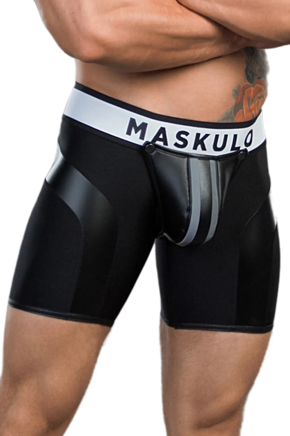 Youngero. Men's Fetish Cycling Shorts. Codpiece. Zipped Rear. Black - MSH118-Y1 8 - www.maskulo.berlin Local City Store