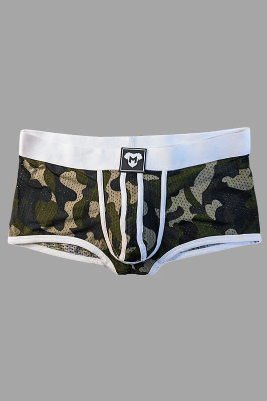 Rook Steelguard mesh trunks. Camouflage + White