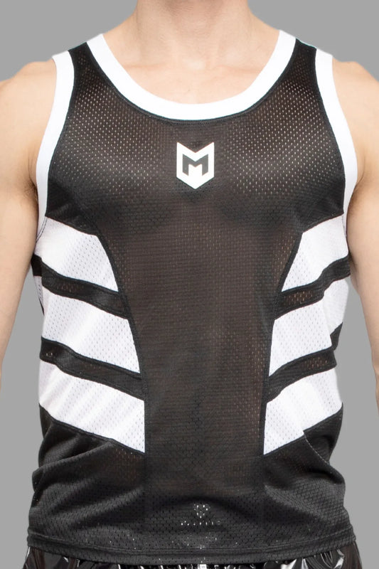 Skulla. Mesh Tank Top. Black+White