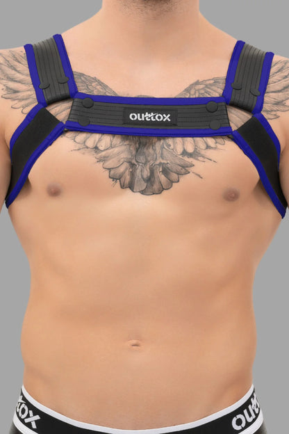 Outtox. Bulldog Harness with Snaps. Blue