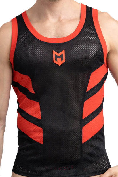 Skulla. Mesh-Tanktop. Schwarz+Rot 