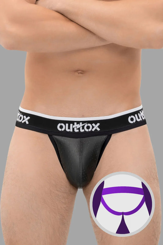 Outtox. Jock mit Snap Codpiece. Schwarz