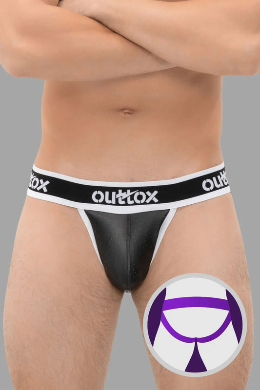 Outtox. Jock mit Snap Codpiece. Schwarz+Weiß