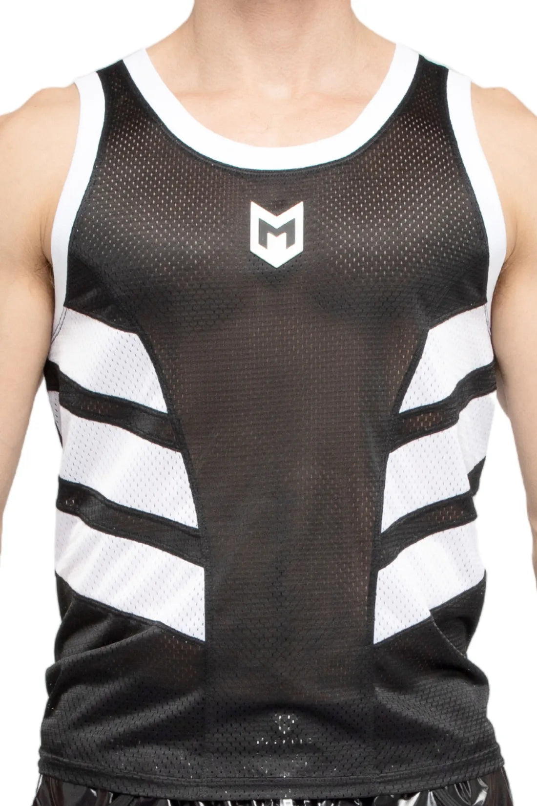 Skulla. Mesh-Tanktop. Schwarz+Weiß 