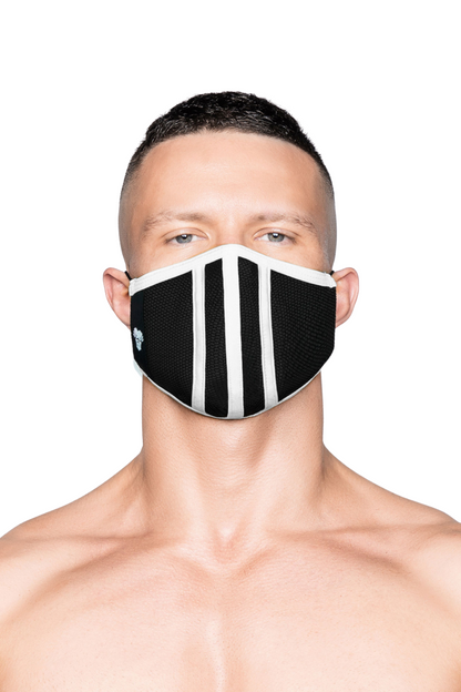 Lebens-3D-Maske. Weiß+Schwarz