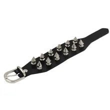 3 cm PU Leather Wristband with THICK Spikes - NQ3333-YX - www.maskulo.berlin - Local store